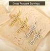 Cazador Clear Zircon Cross Earrings for Women Stainless Steel Christian Earrings Jesus Jewelry Valentine Gift 2026 Wholesale New
