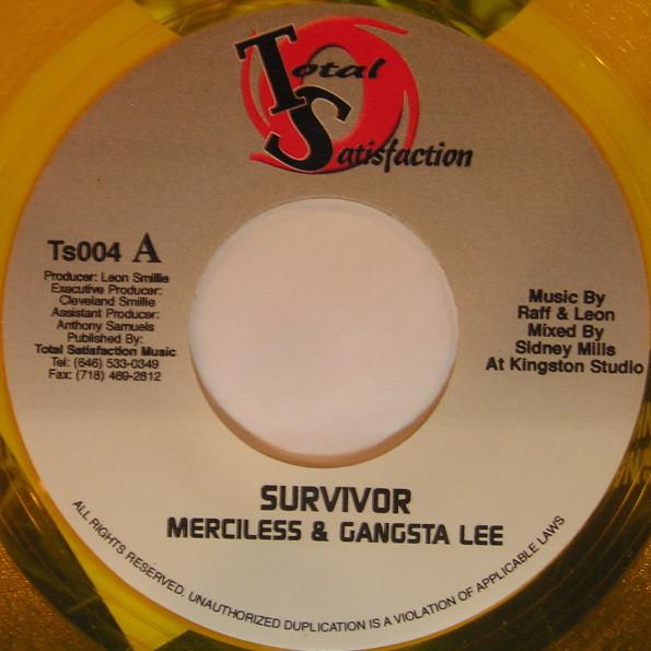 7inch Record MERCILESS & GANGSTA LEE - Survivor / War Start TS004 Total Satisfact 2002 Jamaica Reggae, Ska & Dub Used