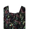 Mini Dress with A Square Neckline, Open Back and Puff Sleeves In A Floral Print