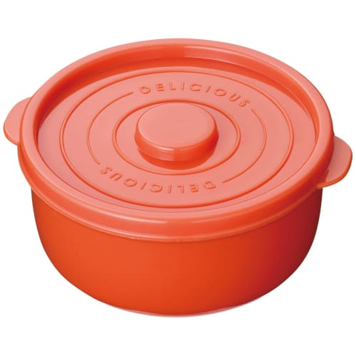 Basic Standard Cocotte, Stylish and Cute Lunch Box, Round Food Storage Container, Heat-Resistant Plastic, Airtight, Freezer, Dishwasher, and Microwave