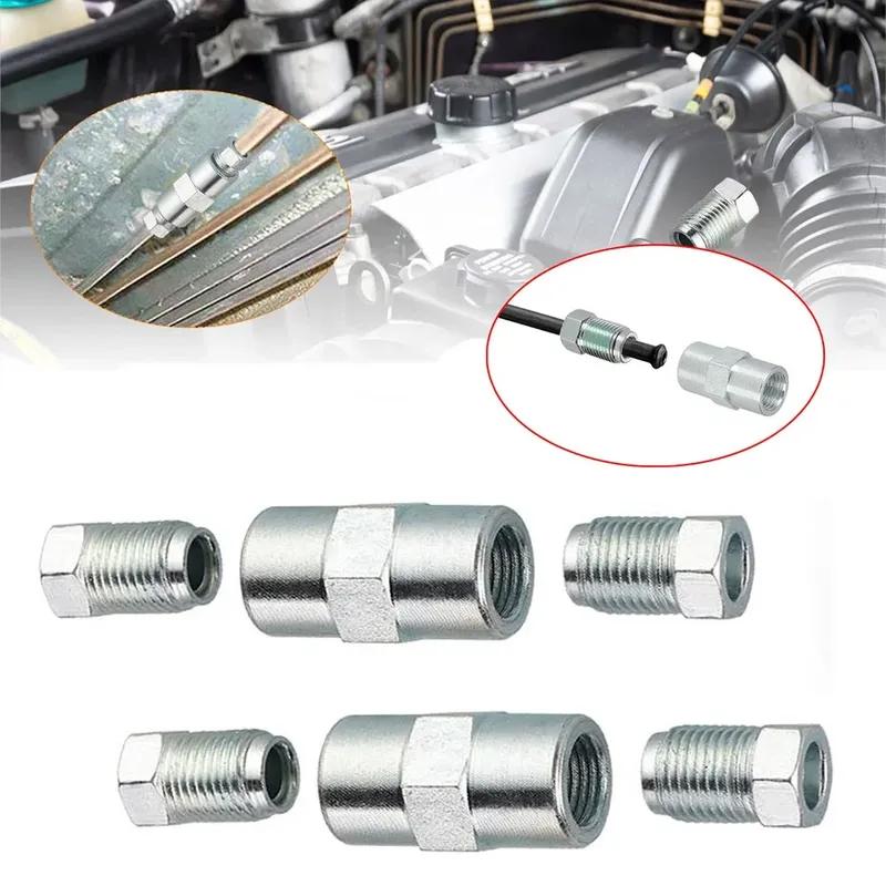 Bremskabel-Verbinder-Kit Bremsleitung 2 Stück 2-Wege-Buchsenverbinder mit 4 M10 10mm Außengewindemuttern für umgekehrte Bördelung 3/16" Leitung