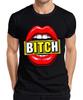 Bitch Saying Lips Red Pop Art Cheeky Gift Girlfriend Party Unisexs Tshirt
