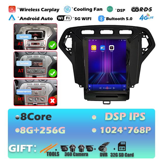 IPS Android 14 For Ford Mondeo 4 2006-2010 Carplay Car Radio Multimedia Video Player Navigaion GPS Stereo