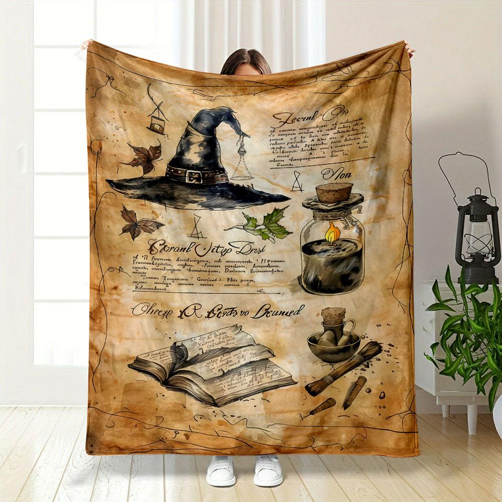 Witchy Spellbook Blanket bedroom Blanket for Livingroom Couch lunch break Soft throw for Friend's festival Gift