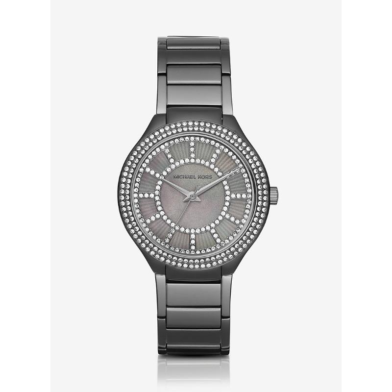 

Женские часы Michael Kors Kerry с паве, оружейного тона, с перламутровым циферблатом MK3410 темно-серого