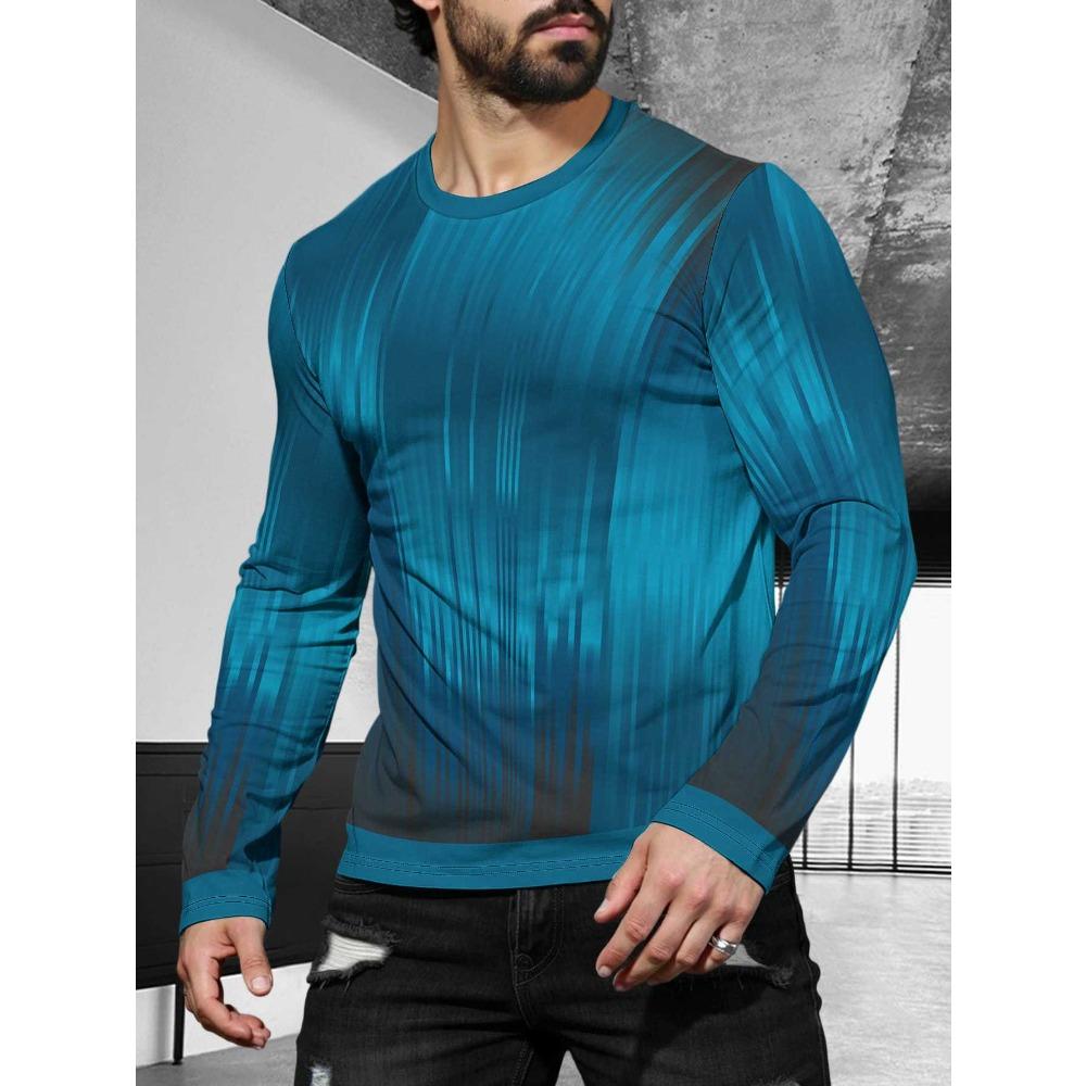 Men's Long Sleeved Casual Fashionable Simple Style Fashionable Versatile Comfortable Casual Plus Size Men's T-shirt