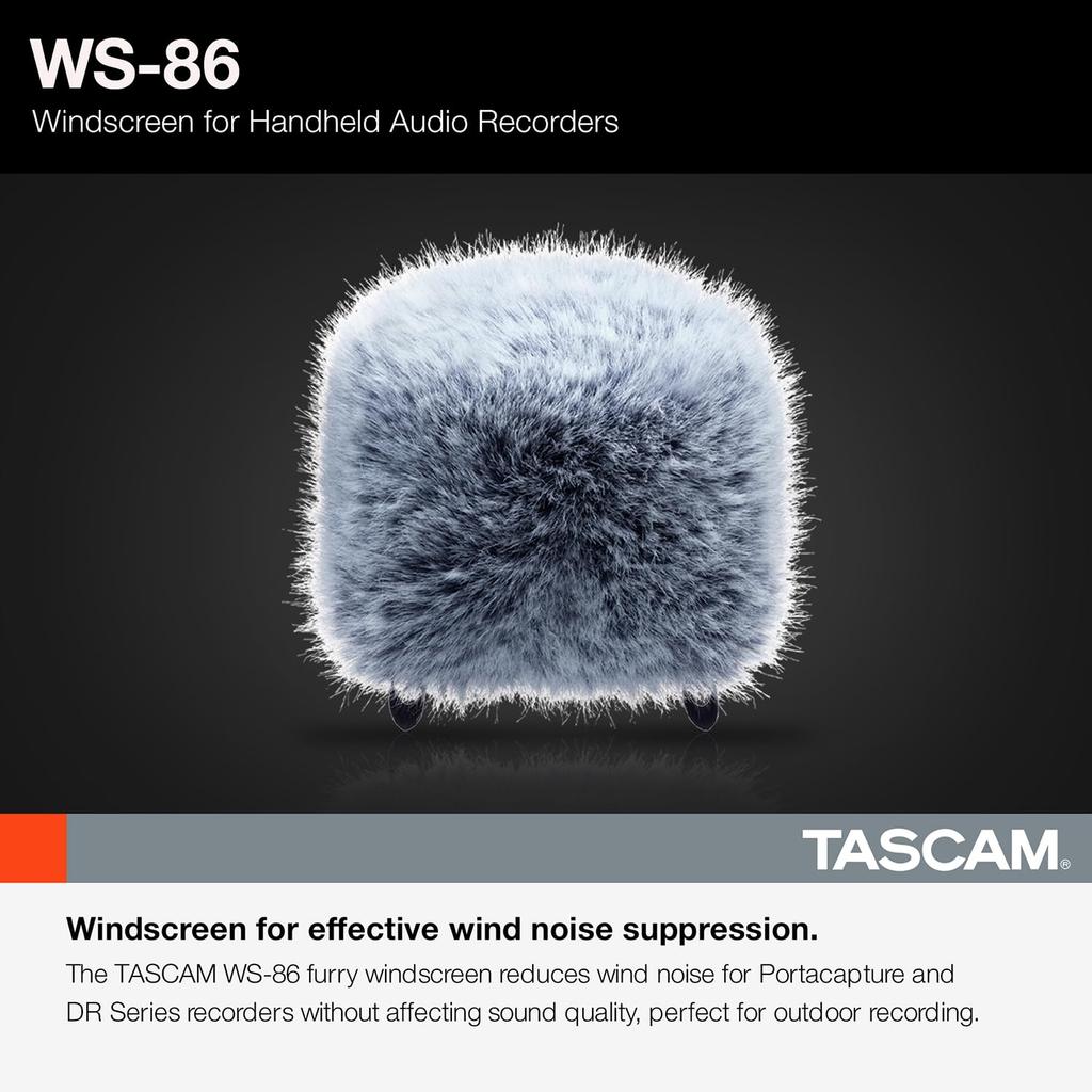 TASCAM Series Windscreen Microphone Windshield Far Field Recording Portable Recorder WS-86 Portacapture/DR Recorder/Handheld