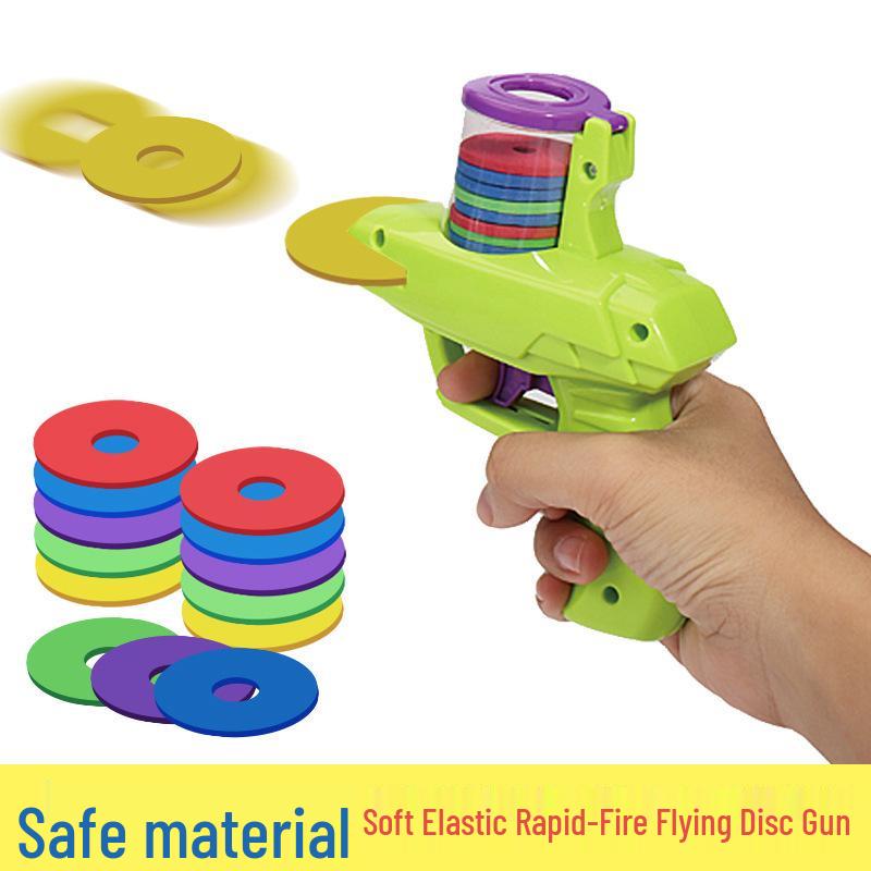 Children's Flying Saucer Gun: Safe EVA Soft Bullet Frisbee Toy, Parent-Child Outdoor Fun