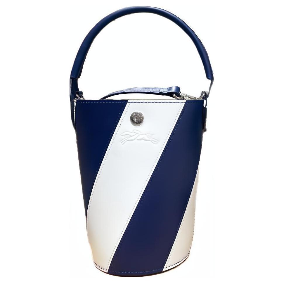 

Longchamp Épure Logo Detachable Shoulder Strap Striped Hardware Bucket Bag Mini Women handbags Blue White 10213HCZG34 Basic Set (Bag+Dust Bag)