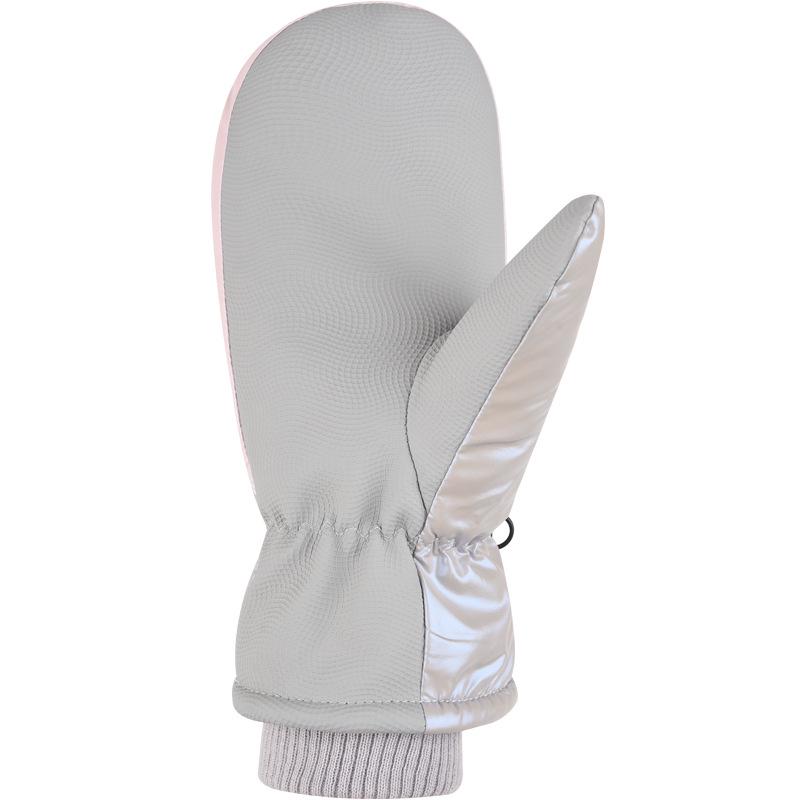 2024 Women's Waterproof Ski Mittens, Fleece-Lined, Warm & Cute, Fingerless for Cycling & Snowboarding