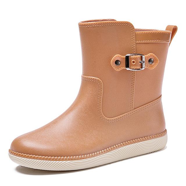 

Новые женские ботинки Mid Drum Rain Shoes Outdoor Водонепроницаемые легкие сапоги для отдыха на природе Сапоги для дождя Рабочая обувь Новые бахилы с термоизоляцией 36