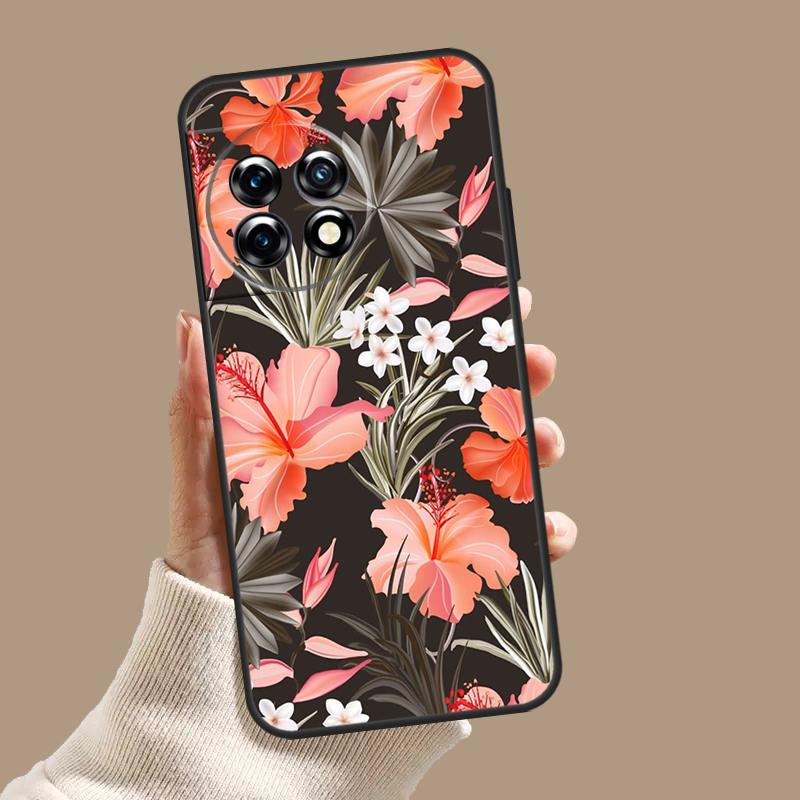 Tropical Paradise Hawaiian Flower Case For OnePlus 10T 8T 9R 10R 12R OnePlus 12 11 9 10 Pro Nord 2 CE 3 Lite N10 N20 N30 Cover