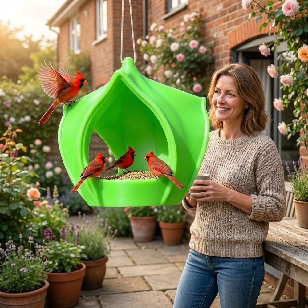 Plastic Hanging Bird Feeder Birdhouse Large Capacity Wild Bird Feeder Water-Resistant Weatherproof Bird Food Container