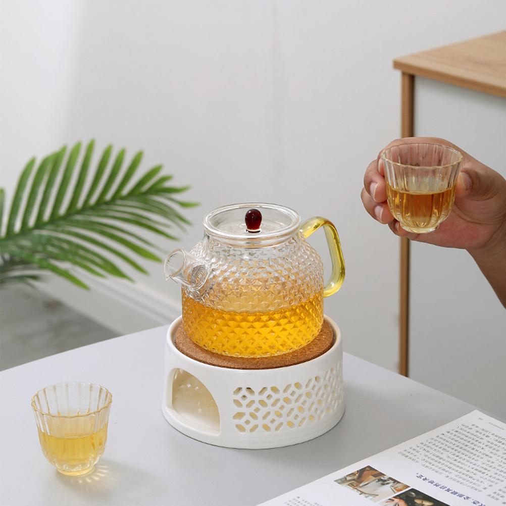 Tekannevarmer Porselen Tevarmer uten Elektrisitet Stearinlys Oppvarming Hvit Tekannevarmer Vinter