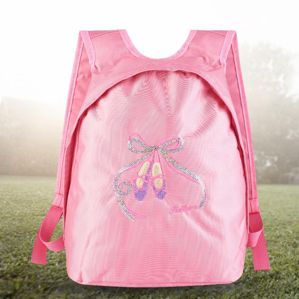 Girls Ballet Dance Backpack Kids Shoulder Sports Zipper Bag(Pink)
