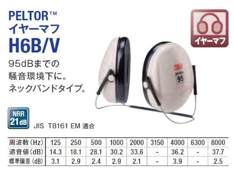 3M 3M Soundproof Earmuffs JIS Compliant PELTOR Neckband Type (3M) H6B/V