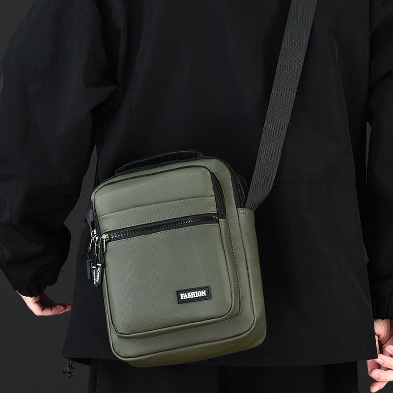 Contemporary Men's Handbag - Refined Oxford Shoulder Bag with Organizational Pockets