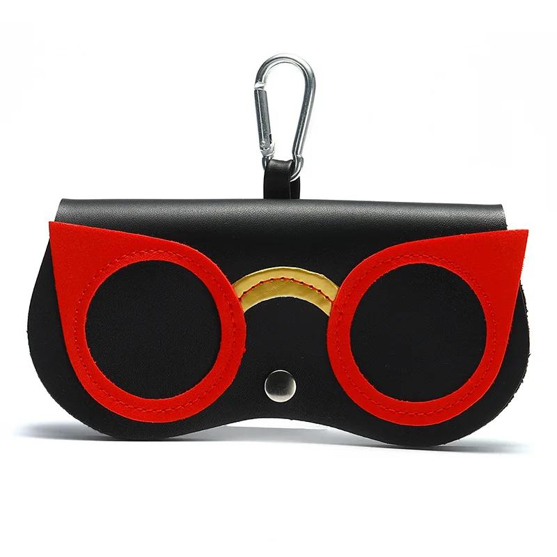 Étui pour lunettes de vue pour femme Fermeture à pression Prévention des rayures Étui de transport en cuir pour lunettes de soleil pour la maison et le voyage