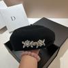 Japanese Irregular Wool Beret Light Luxury Rhinestone Three-Dimensional Bud Hat Temperament Painter Hat