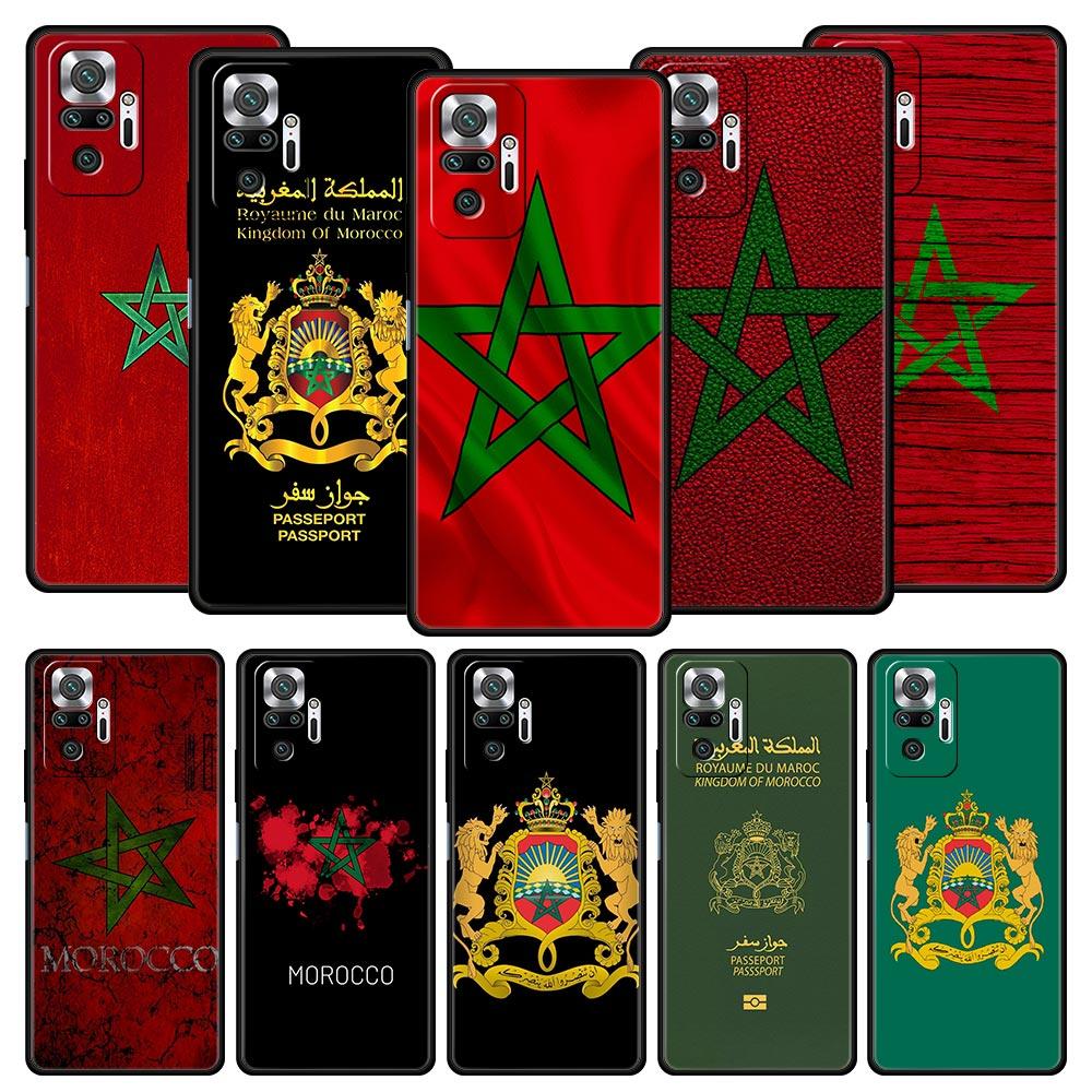 Morocco Flag Passport Phone Case For Xiaomi Redmi Note 14 13 5G 10 11 12 Pro Plus 4G 14C 13C 12C 10C Black Cover