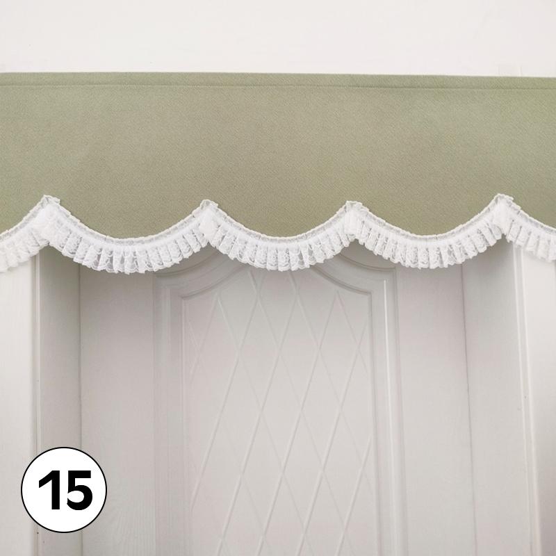 

Lace Full Blackout Curtain Head Self-adhesive Door Floating Curtains Home Decor Curtain Wavy Drape Bay Window Curtain Head 20x100cm&Velcro