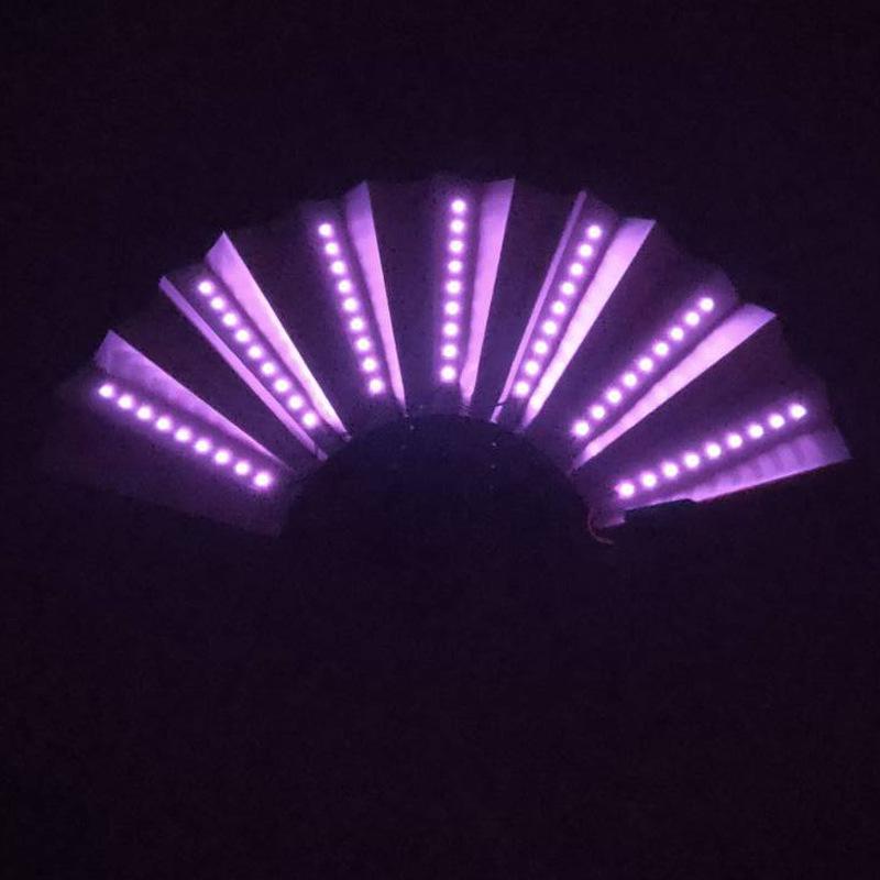 Rose Lace Edge LED Folding Fan - Wedding Gift & Dance Prop