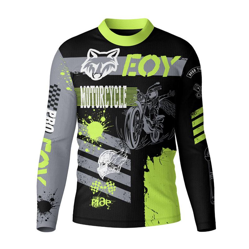 Spring and Autumn Round Neck 3D Printed Top Motocross Jersey Bicycle Jersey Fashionable Casual Sport Long Sleeved Men's T-shirts