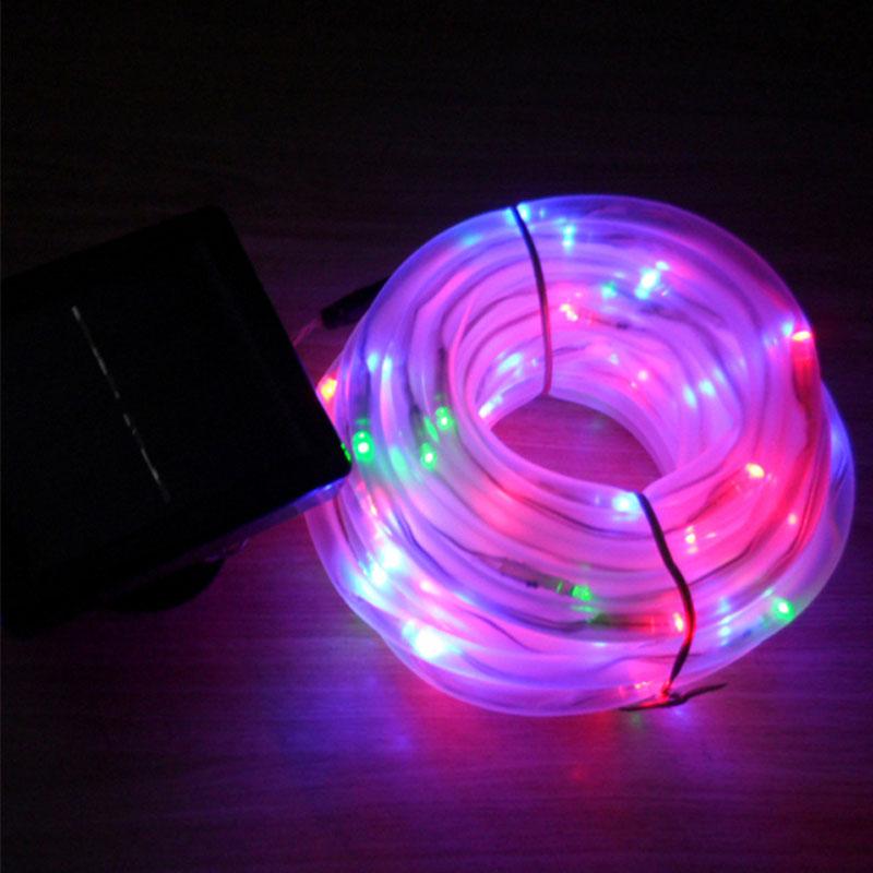 10m 100 LED Solar Power Rope Lights, Waterproof Outdoor String Lights, Daylight White, Warm White Portable Apple green#0