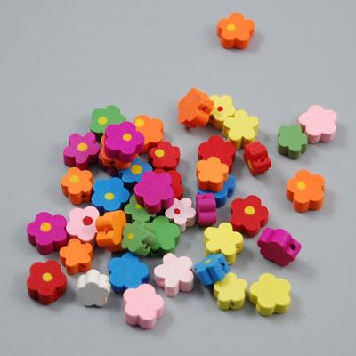 100 Stück Blumen-Holzperlen, Baby-Schnullerclip, Abstandshalter, DIY-Handwerk, 10 mm