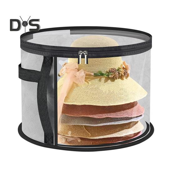 Nadměrná průhledná taška na klobouky s uchem, zapínáním na zip, průhledným designem, skládací organizér na kovbojské klobouky, pouzdro na klobouky se širokým okrajem
