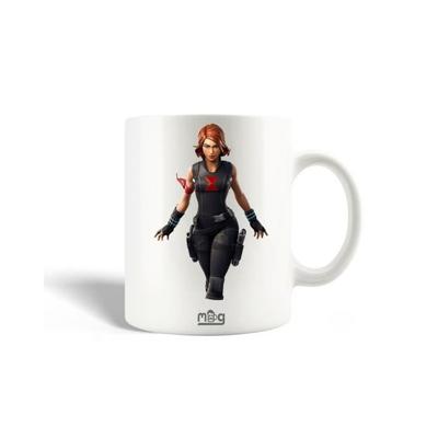 Ceramic Mug - MANIACASE - Fortnite Black Widow - 30cl - Dishwasher Safe - White