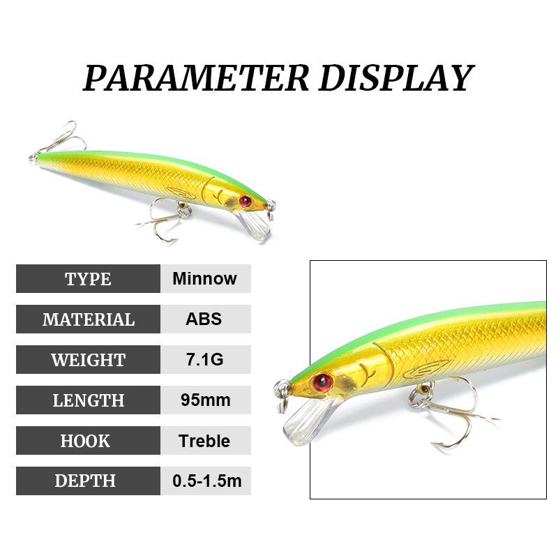 1 buc Năluci Japoneze Minnow pentru Pescuit Nălucă Tare Plutitoare 95mm 7g Nălucă Artificială Wobbler Crankbait Crap Biban Pesca Echipament de Pescuit
