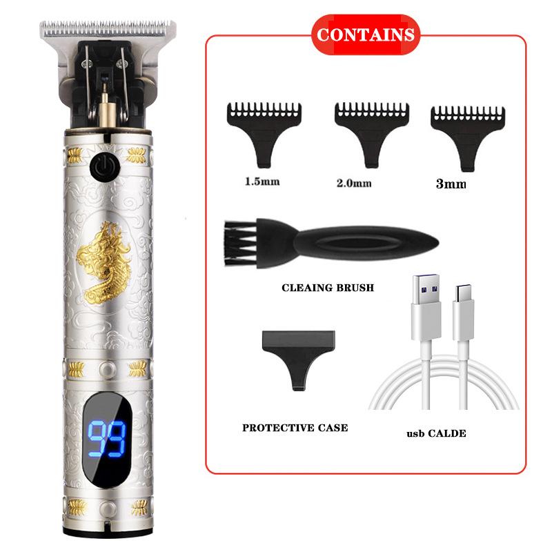 T9 Bald Electric Hair Clipper - Professional Rechargeable Engraving & Oil Head Shaver