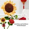 Handmade Knitting Artificial Flowers Finish Product Crochet Artificial Rose  Holiday Gifts
