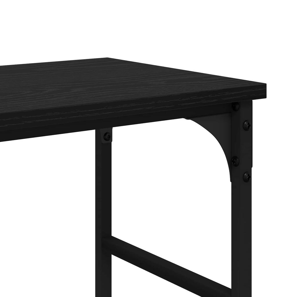 Console Table with Shelf Black Oak Effect 150 X 29 X 76.5 Cm