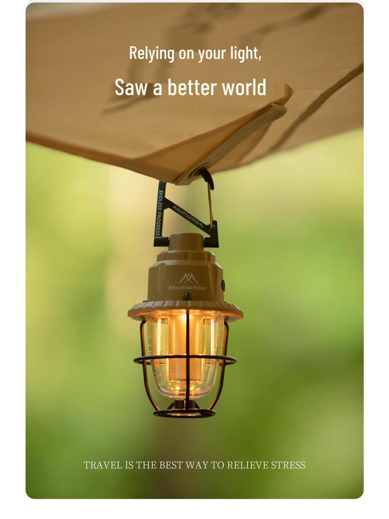 Mountain Guest Rechargeable Retro Pine Cone Camping Tent Lamp with Long Battery Life