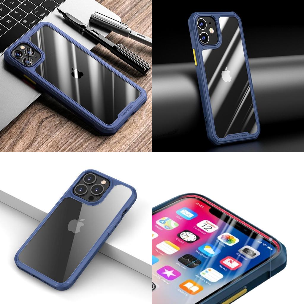 Iphone14 Transparent Pc Soft Edge Case Shockproof And Stylish Compatible With Multiple Models