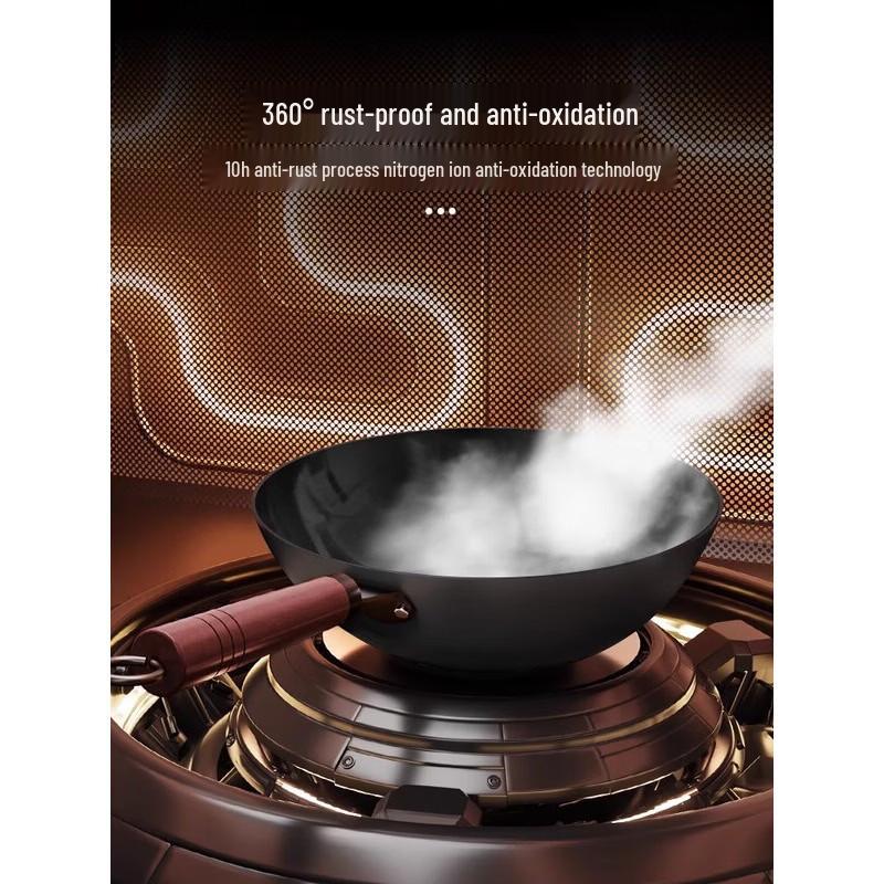 ASD 30cm Rust-Resistant Uncoated Fine Iron Wok