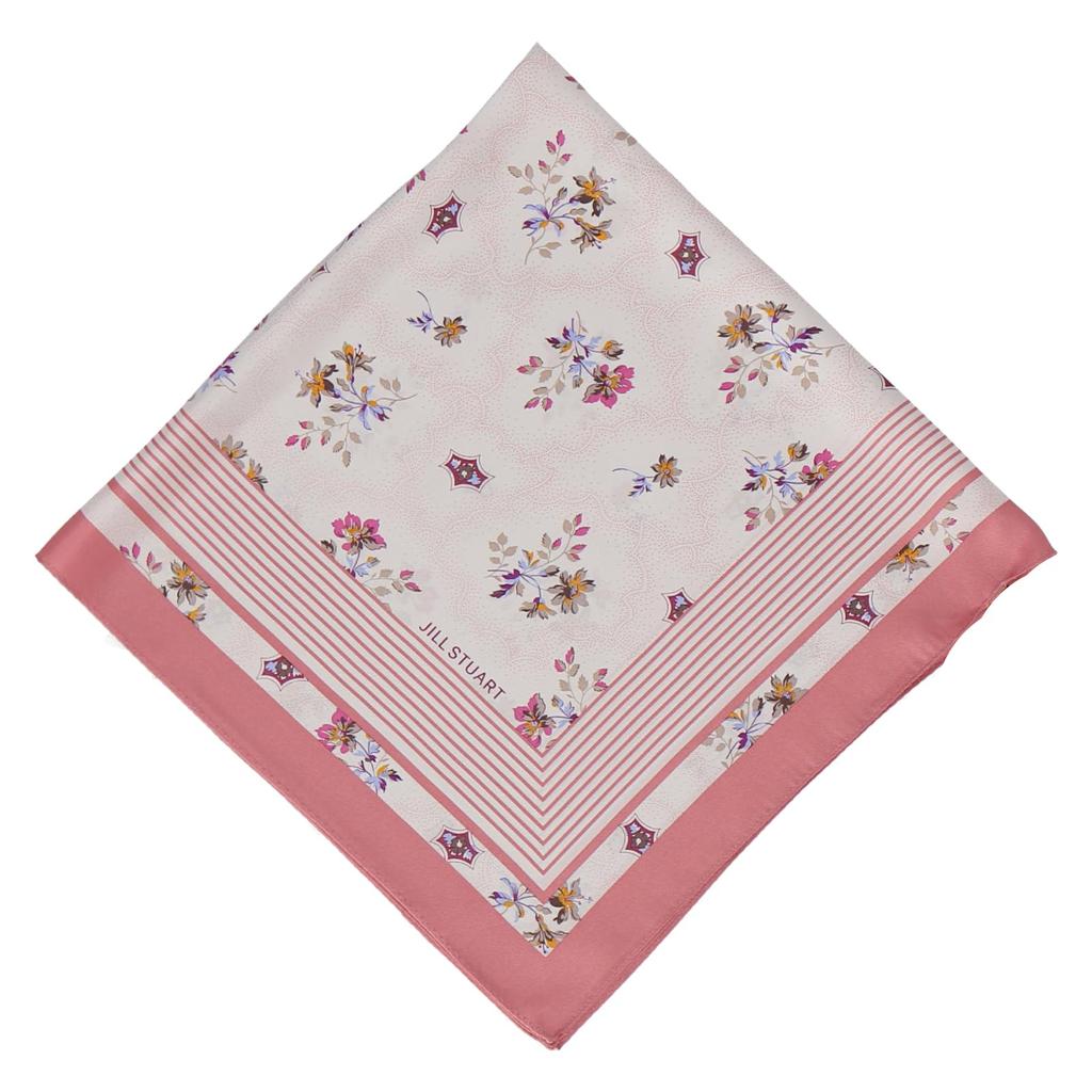 JILL STUART Silk Print Petite Scarf 60109002, Women's, Small Floral Print, 60109002D, Pink [D], Approx. 58cm W x 58cm H