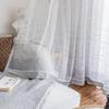 Velvet Landscape Painting Embroidery Curtain Yarn Classical High Mountains And Flowing Water White Gauze Curtain Semi-Blackout Curtain Living