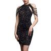 Frauen Rundhals Sexy Ärmelloses Pailletten Kleid Party Selbst Anbau Temperament Rock