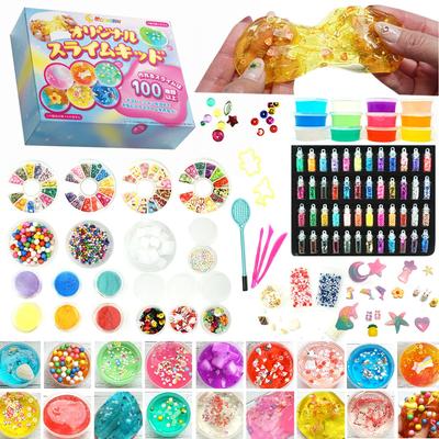 Moonsray סליים ערכת סליים מקורית עטופה למתנה חימר קריסטל מותג יפני עשה זאת בעצמך צעצוע בעבודת יד סט צעצוע חינוכי חימר חרוזי אקווריום מתנה ערכת סליים