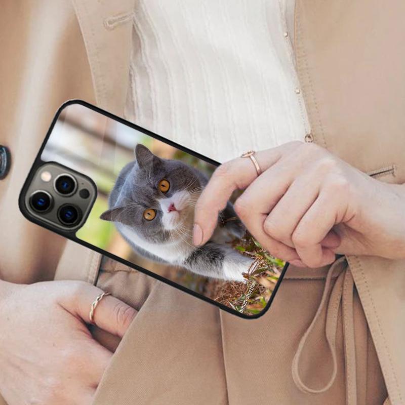 Beautiful Grey British Shorthair Cat Magnetic Phone Case For iPhone 17 Air 16 14 13 12 Pro Max 15 Plus Wireless MagSafe Cover