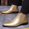 Autumn Winter Leather Chelsea Boots for Men Designer Soft-soled Business Men Dress Shoe Fashion Comfortable Ankle Boots Big Size