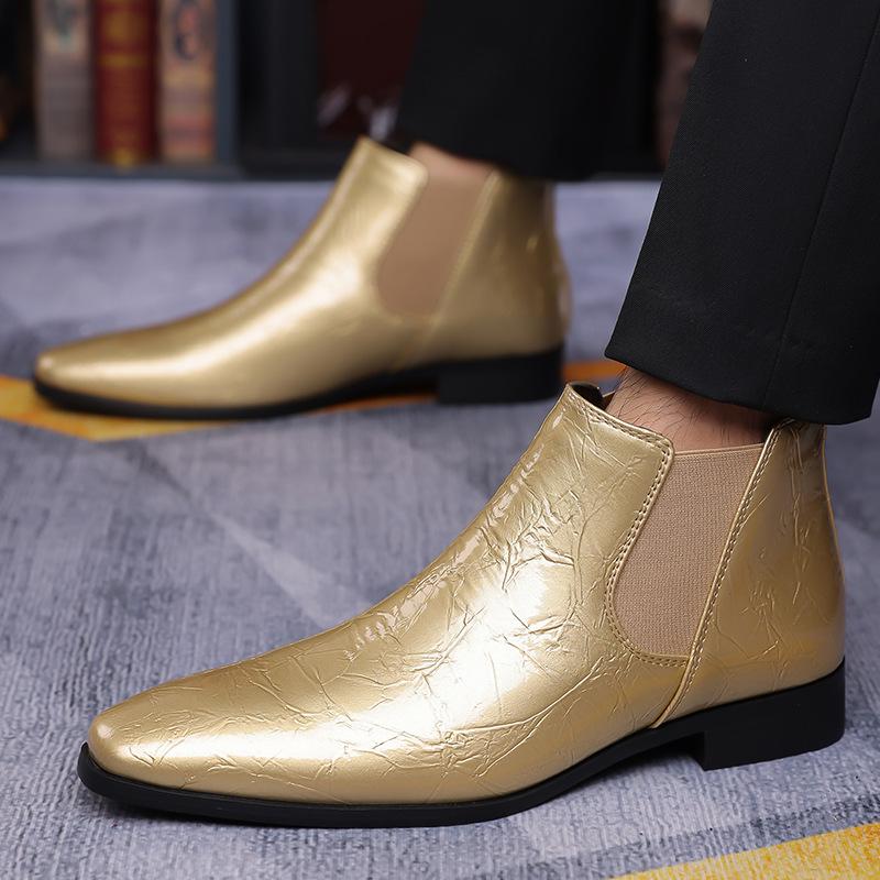Autumn Winter Leather Chelsea Boots for Men Designer Soft-soled Business Men Dress Shoe Fashion Comfortable Ankle Boots Big Size