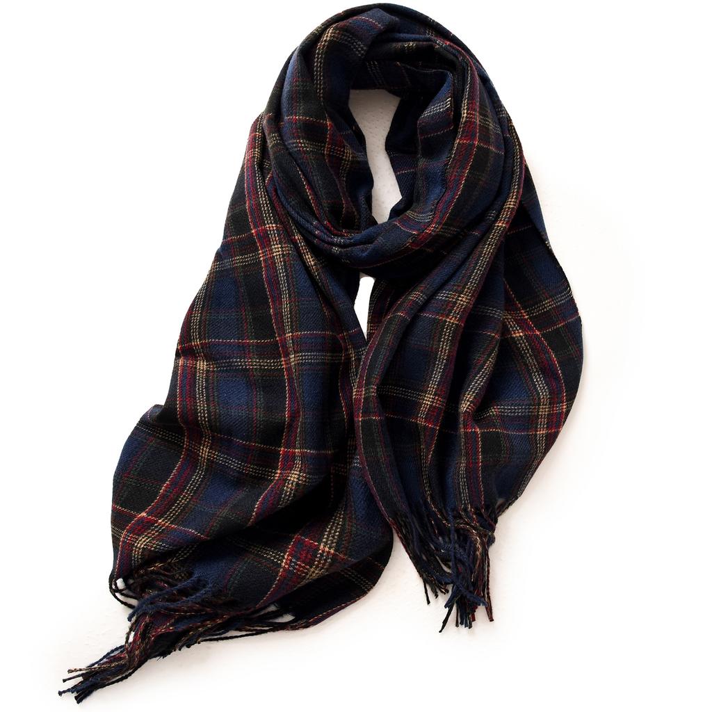 Women's Plaid Scarf, Thickened Winter Wrap Scarf for Cold and Everyday Outfits