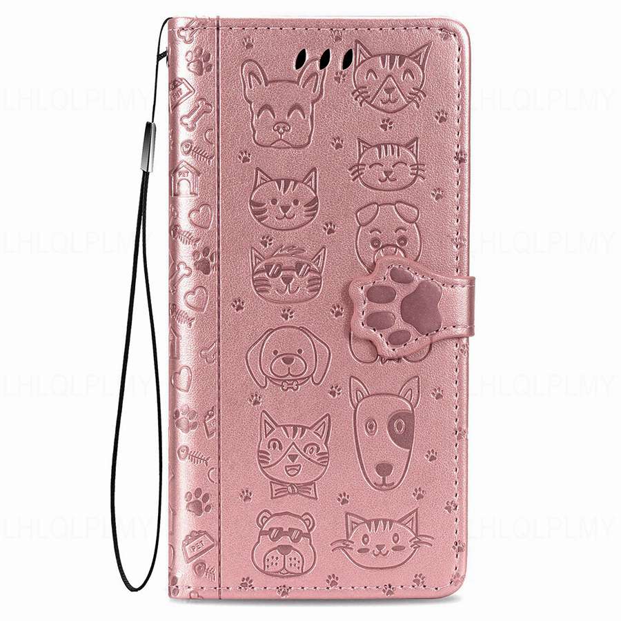 Leren Flip Beschermhoes Voor Vivo Y21D V60 Lite V23 V27 V25 V29 V30 V40 Y36 Y72 5G Y27 Y04 Y16 Y31 Y21 Y39 Y29 Y70 Y18 Y28 Kat Hond Portemonneehoes