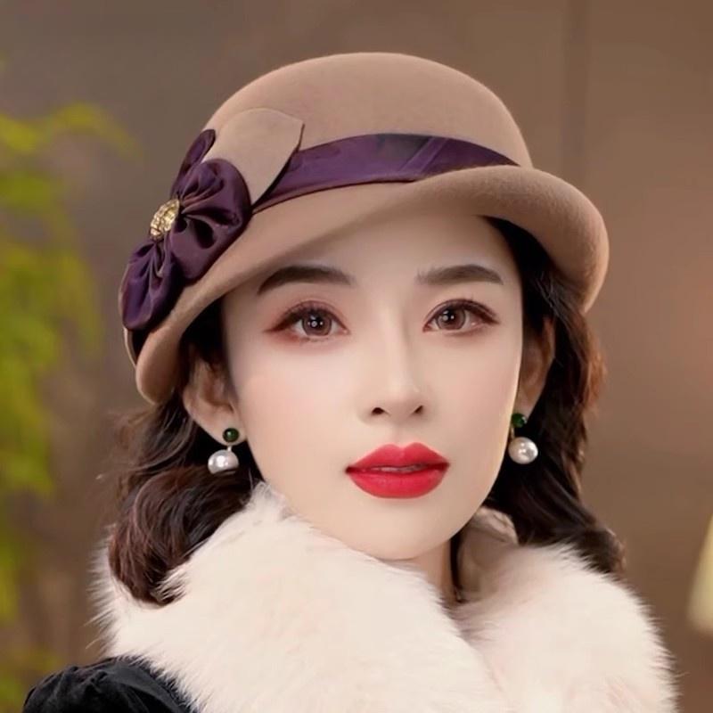 

100% австралійська вовна Fedora Mother зима вищого класу капелюх відро жіночі вечірні офіційні капелюхи клош 57cm head 55-58cm