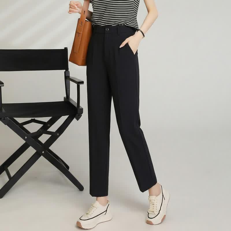 LANGSHA Women's High-Waist Straight-Leg Casual Pants