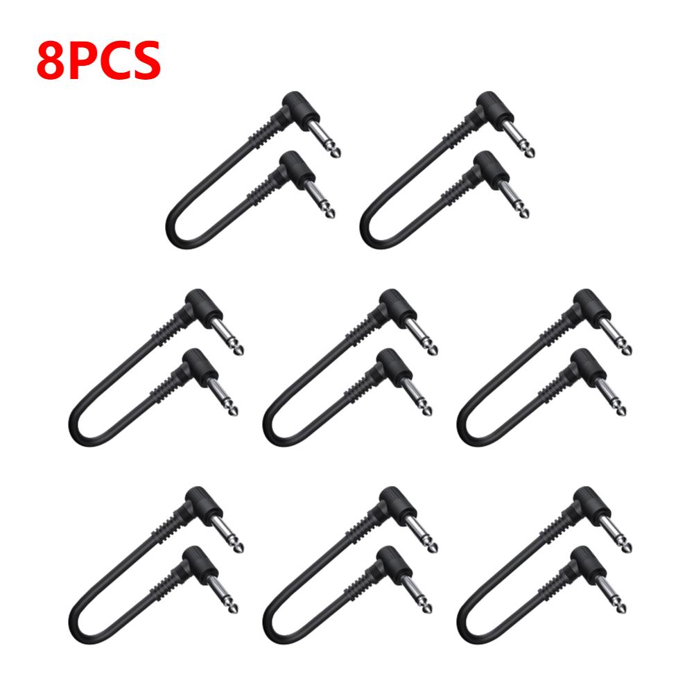 20-4PCS 15cm 6.35mm Lightweight Guitar Electric Effect Pedal Cable Amplifier Patch Cord Guitar Bass Guitar Music Accessories